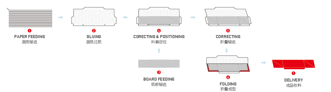 Casella collapdibile automatico 5 Link-board Ali laterali Machine